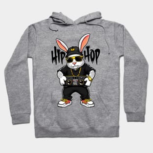 Hip Hop Easter Bunny Dark Graffiti by gnarly Hoodie